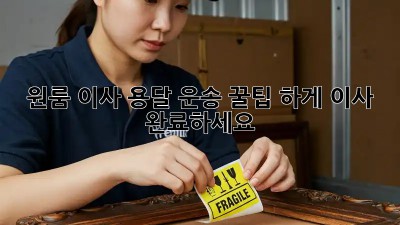 원룸 이사, 용달 운송 꿀팁! 轻松하게 이사 완료하세요!