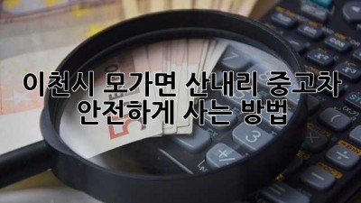 이천시 모가면 산내리 중고차 안전하게 사는 방법