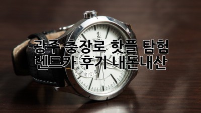 광주 충장로 핫플 탐험! 🚗 렌트카 후기 #내돈내산